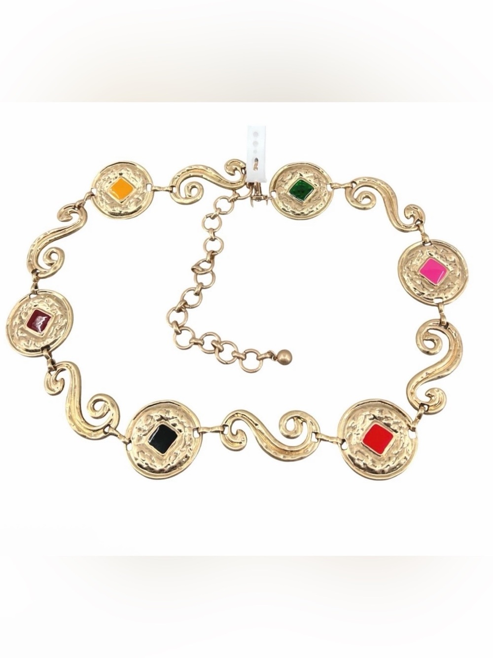 House of Harlow 1960 Gold-Tone Belt with Multicolor Enamel Medallions - Picture 2 of 7